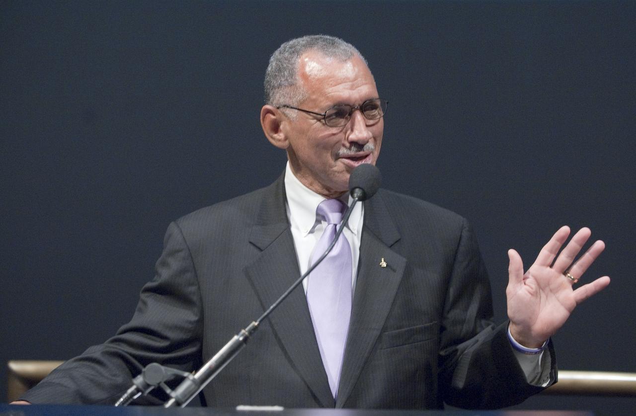 NASA Administrator Charles F. Bolden speaks, Wednesday evening, Sept. 9, 2009, during a celebration of the Hubble Legacy at the National Air and Space Museum in Washington. Astronomers declared NASA's Hubble Space Telescope a fully rejuvenated observatory with the release Wednesday of observations from four of its six operating science instruments. Photo Credit: (NASA/Bill Ingalls)