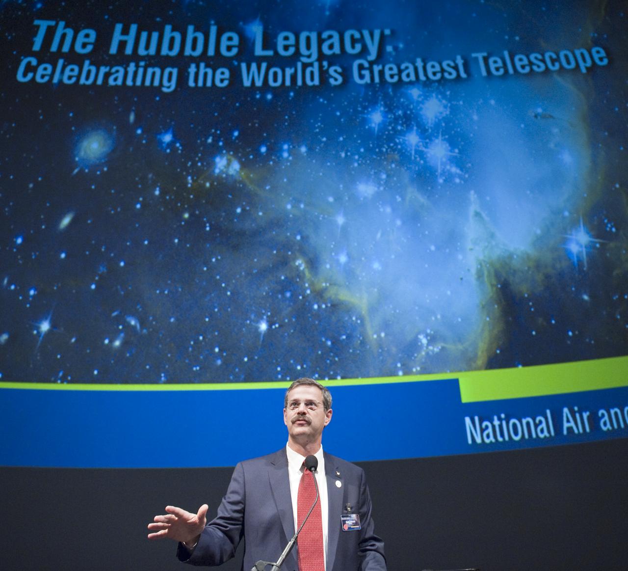 Astronaut Scott Altman speaks, Wednesday evening, Sept. 9, 2009, during a celebration of the Hubble Legacy at the National Air and Space Museum in Washington. Altman, commanded STS-125, the repair mission to the Hubble Space Teslescope. Astronomers declared the telescope a fully rejuvenated observatory with the release Wednesday of observations from four of its six operating science instruments. Photo Credit: (NASA/Bill Ingalls)