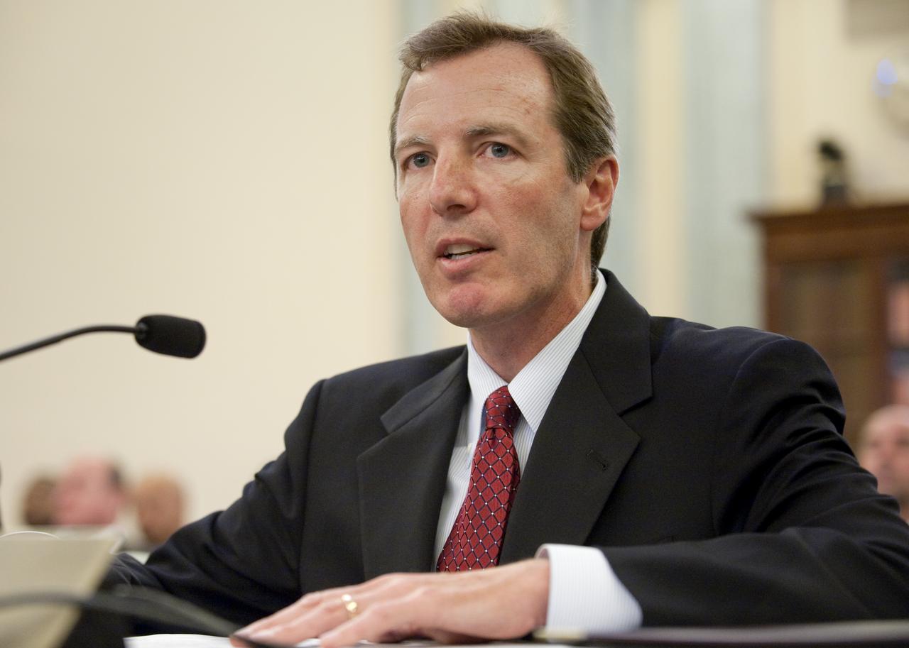 Paul K. Martin, nominee for Inspector General for NASA, answers questions during his confirmation hearing in front of the Senate Committee on Commerce, Science and Transportation, Thursday, Oct. 15, 2009, on Capitol Hill in Washington.  Photo Credit: (NASA/Paul E. Alers)