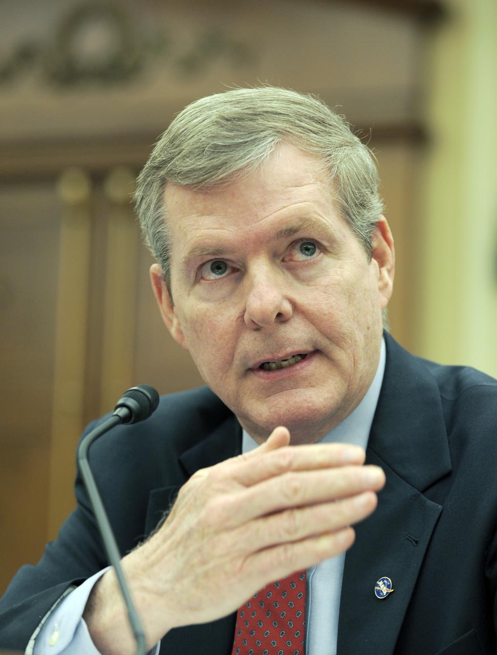 Bryan O'Connor, Chief of Safety and Mission Assurance at NASA, testifies during a hearing before the House Subcommitte on Space and Aeronautics regarding Safety of Human Spaceflight on Capitol Hill, Wednesday, Dec. 2, 2009, in Washington.  Photo Credit: (NASA/Bill Ingalls)