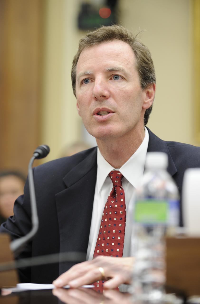 Paul Martin, Inspector General for NASA, testifies during a Joint Hearing before the House Committee on Science and Technology, Transportation and Infrastructure Committee, Subcommittee on Investigations and Oversight, Thursday, Dec. 3, 2009, on Capitol Hill in Washington. Photo Credit: (NASA/Bill Ingalls)