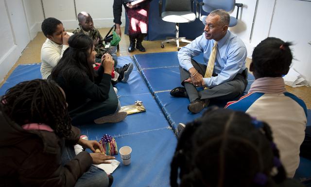NASA image: NASA Administrator Bolden Volunteers with the DC Cares Program