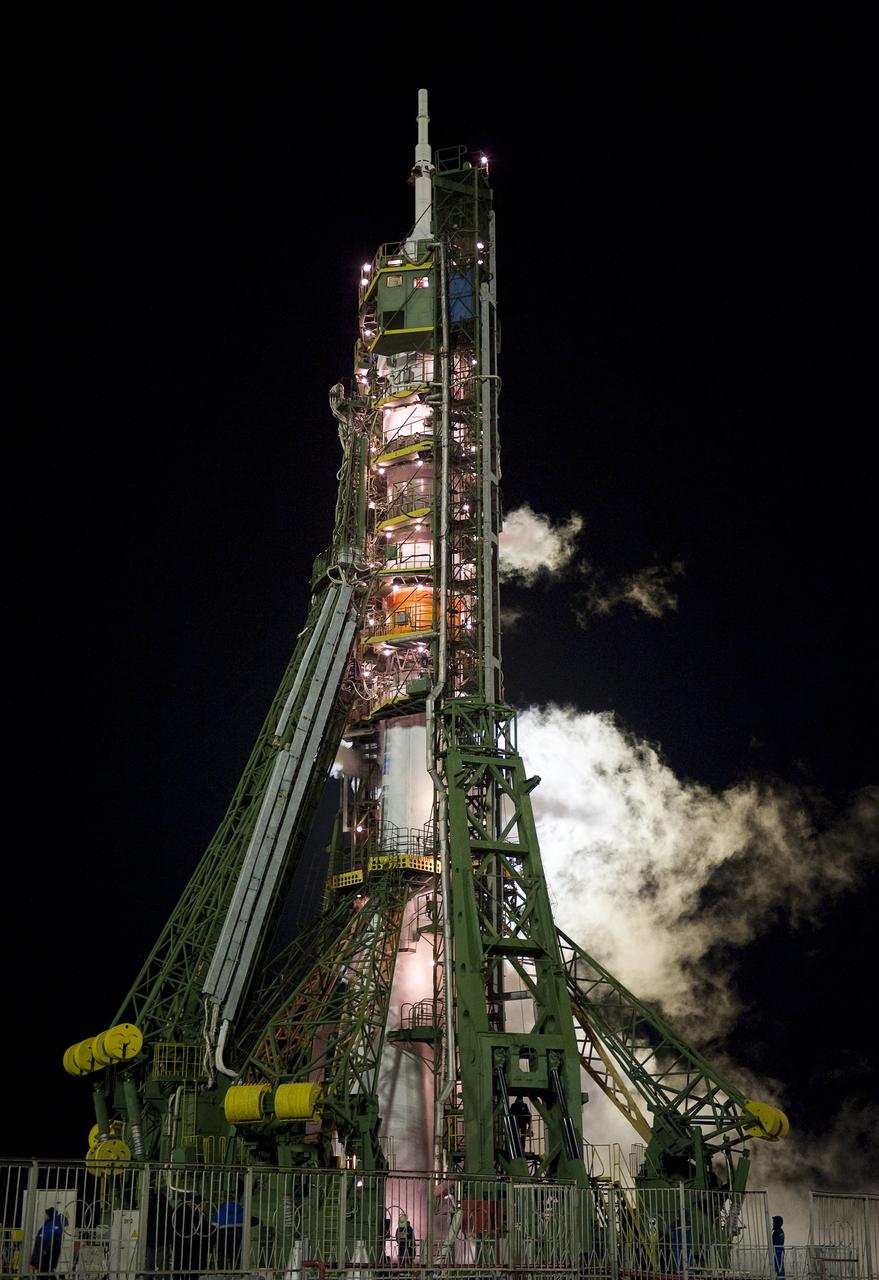 The Soyuz TMA-17 rocket is seen moments after Expedition 22 Soyuz Commander Oleg Kotov of Russia, NASA Flight Engineer Timothy J. Creamer of the U.S., and Flight Engineer Soichi Noguchi of Japan boarded the spacecraft at the Baikonur Cosmodrome in Kazakhstan on Monday, Dec. 21, 2009. Kotov, Creamer and Noguchi launched in their Soyuz TMA-17 rocket from the Baikonur Cosmodrome in Kazakhstan on Monday, Dec. 21, 2009. (Photo Credit: NASA/Bill Ingalls)