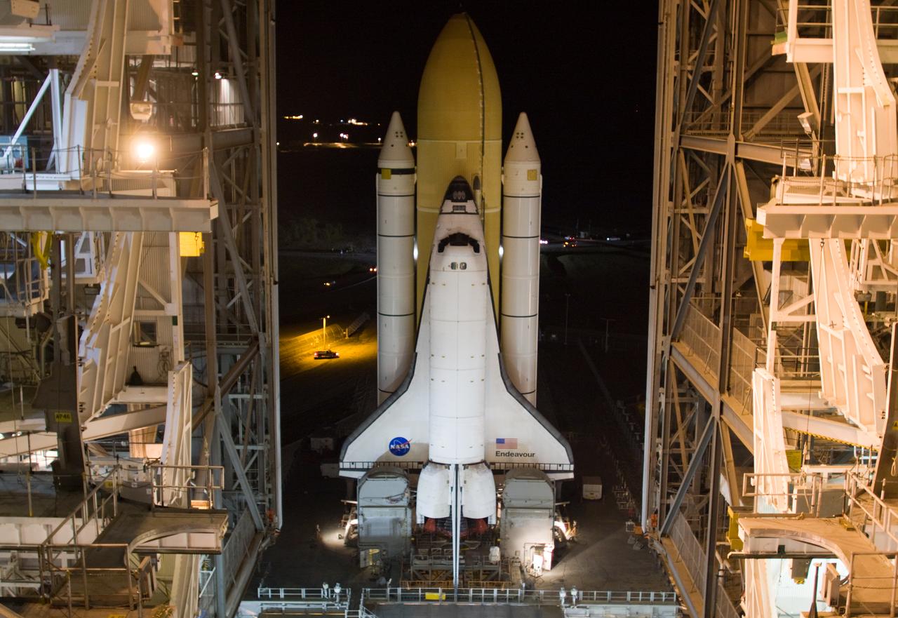 STS-130 Endeavour Rollout - Includes 1st Motion
