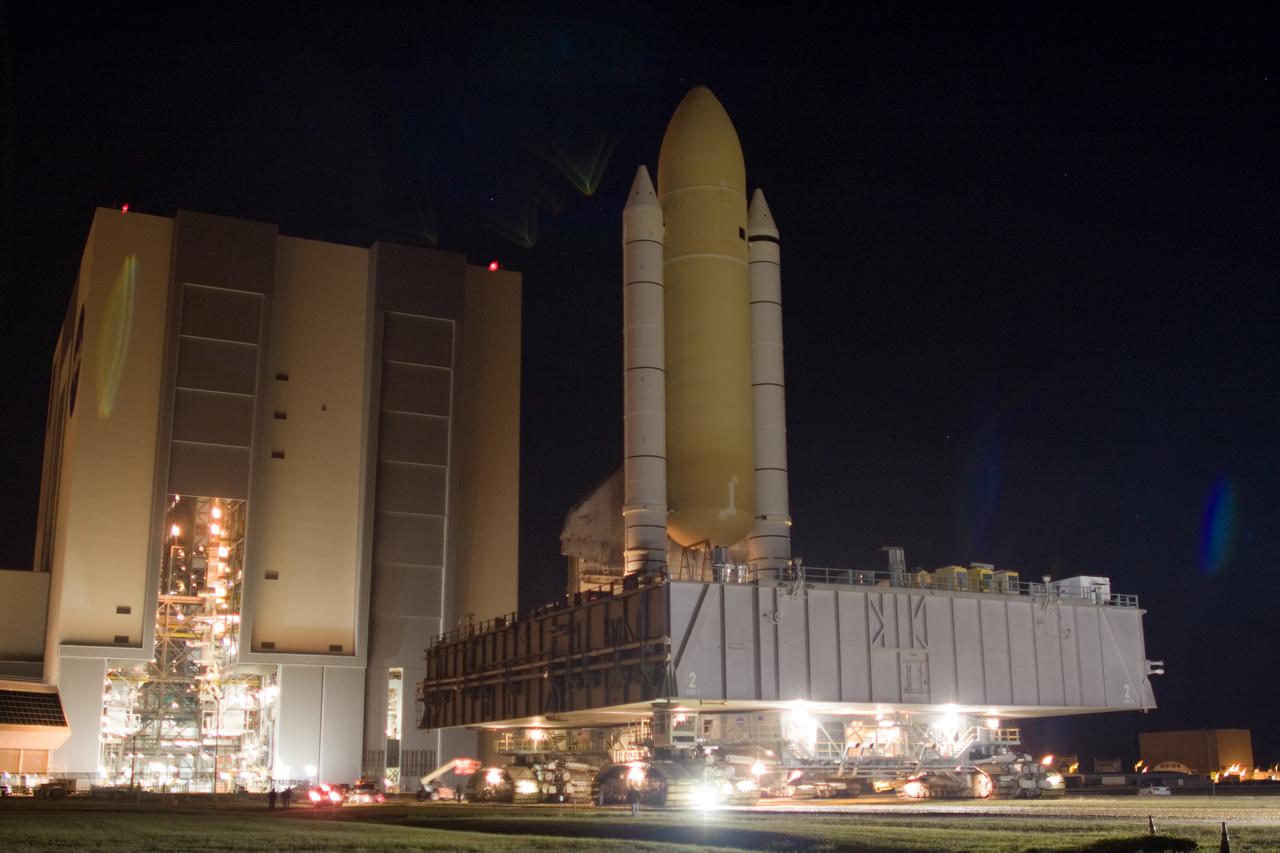 STS-130 Endeavour Rollout - Includes 1st Motion