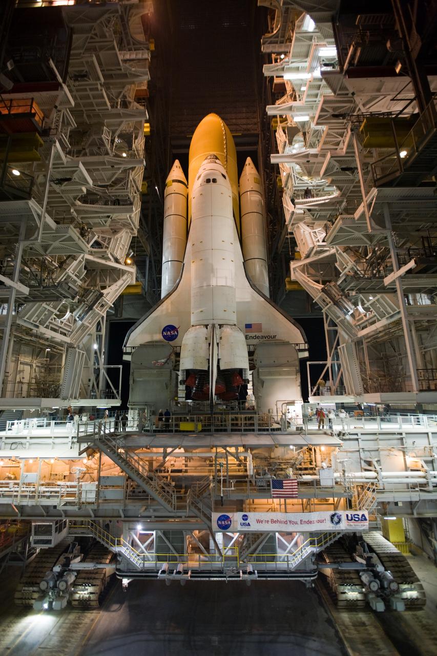 STS-130 Endeavour Rollout - Includes 1st Motion