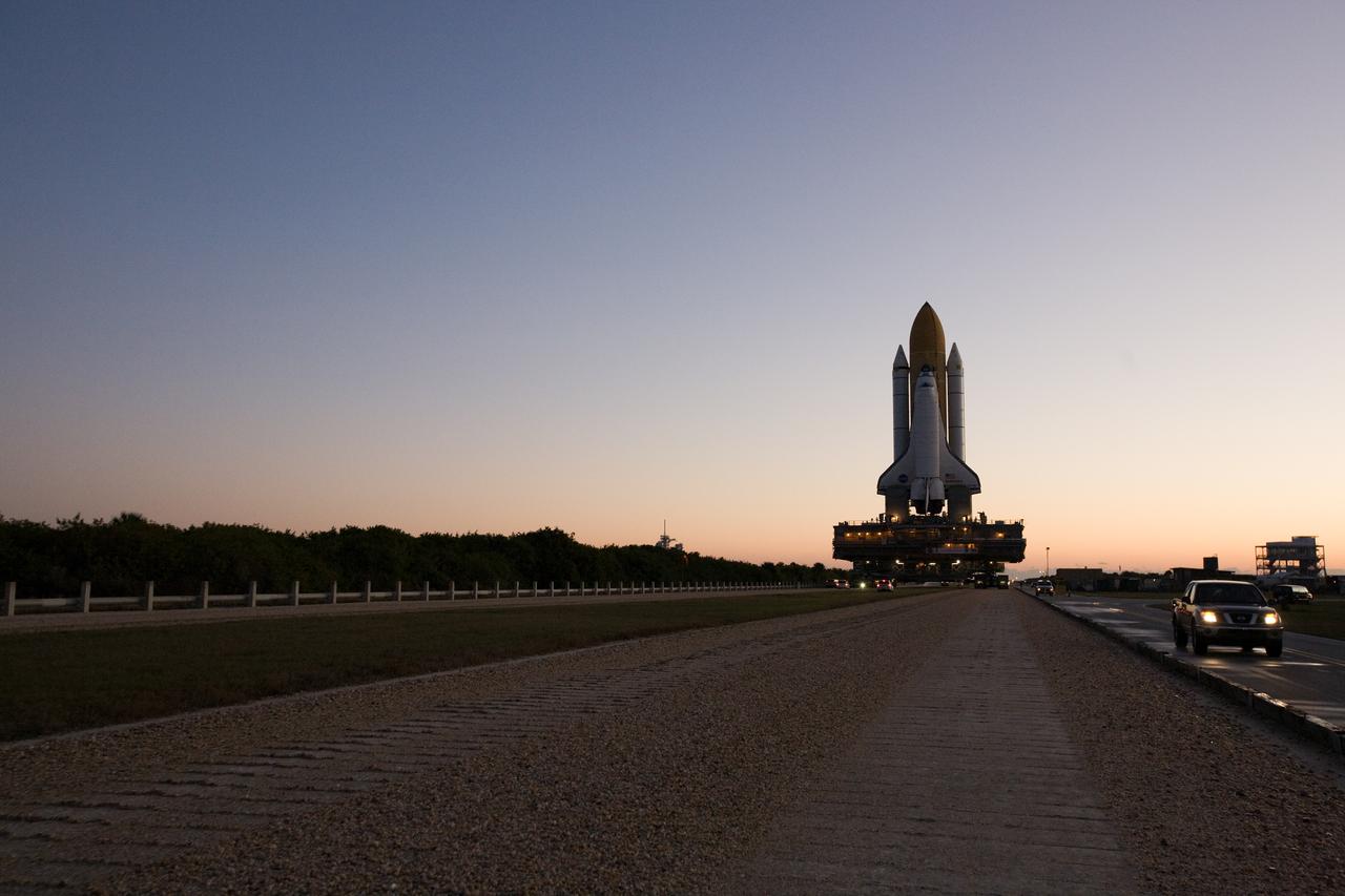 STS-130 Endeavour Rollout - Includes 1st Motion