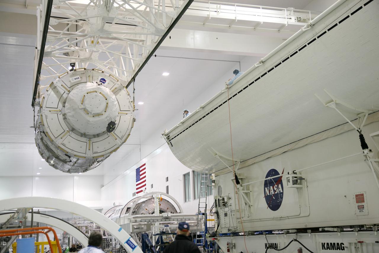 STS-130 TRANQUILITY NODE XFER TO PAYLOAD CANISTER