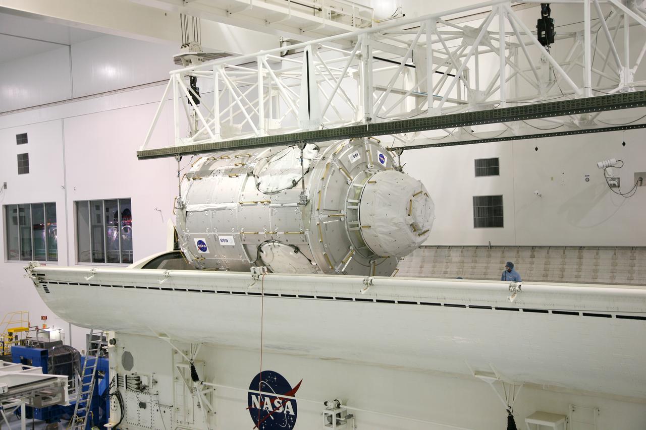 STS-130 TRANQUILITY NODE XFER TO PAYLOAD CANISTER