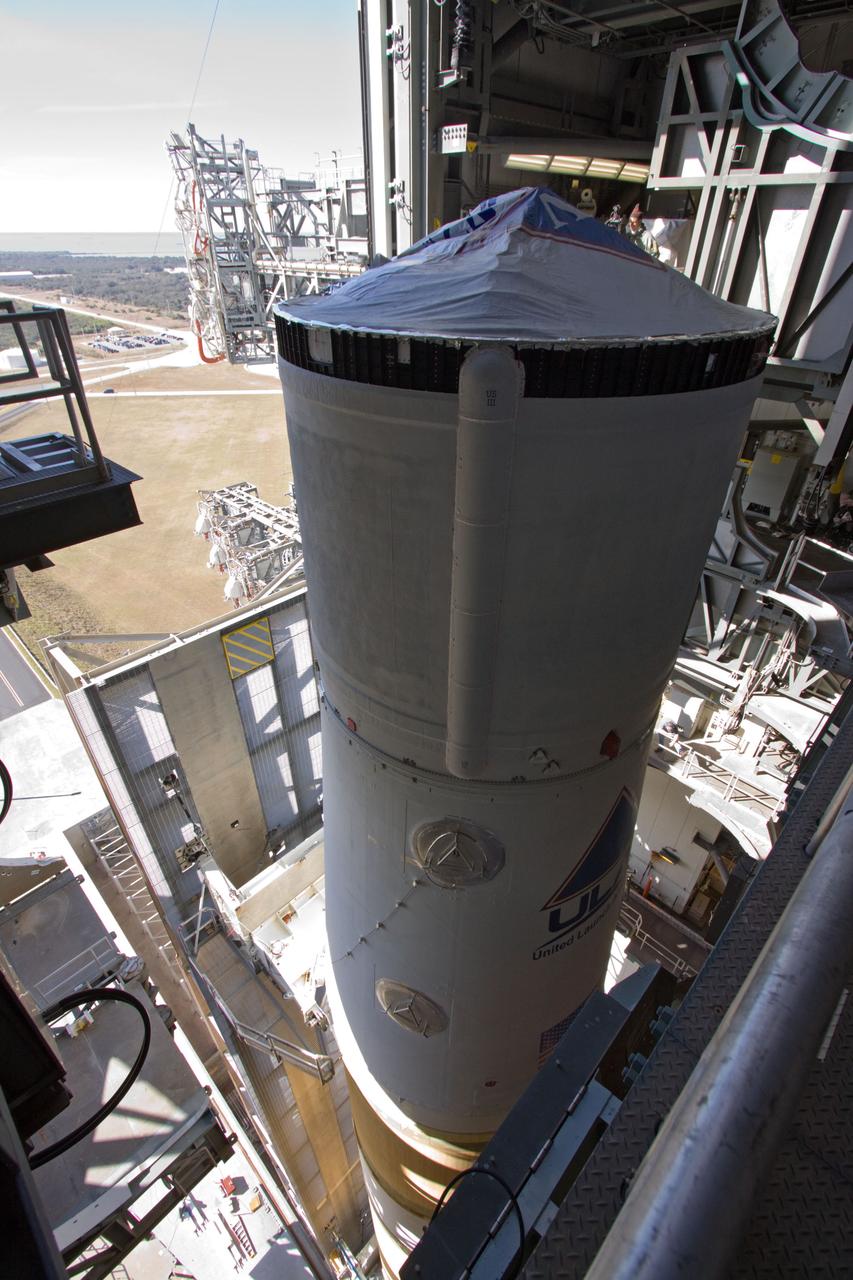 GOES-P DELTA IV BOOSTER ERECTION