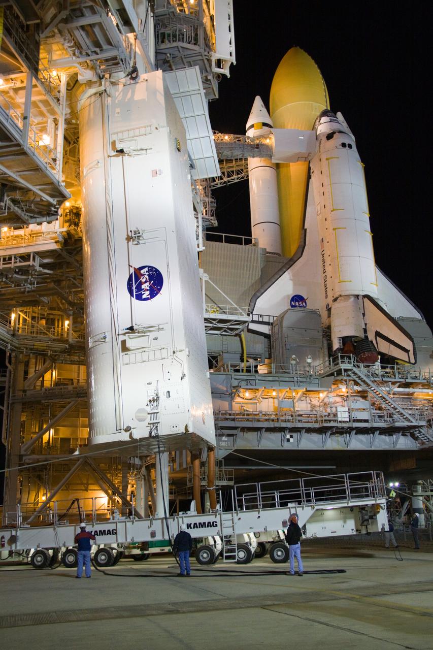 STS-130 PAYLOAD CANISTER XFER TO PAD 39A & LIFT