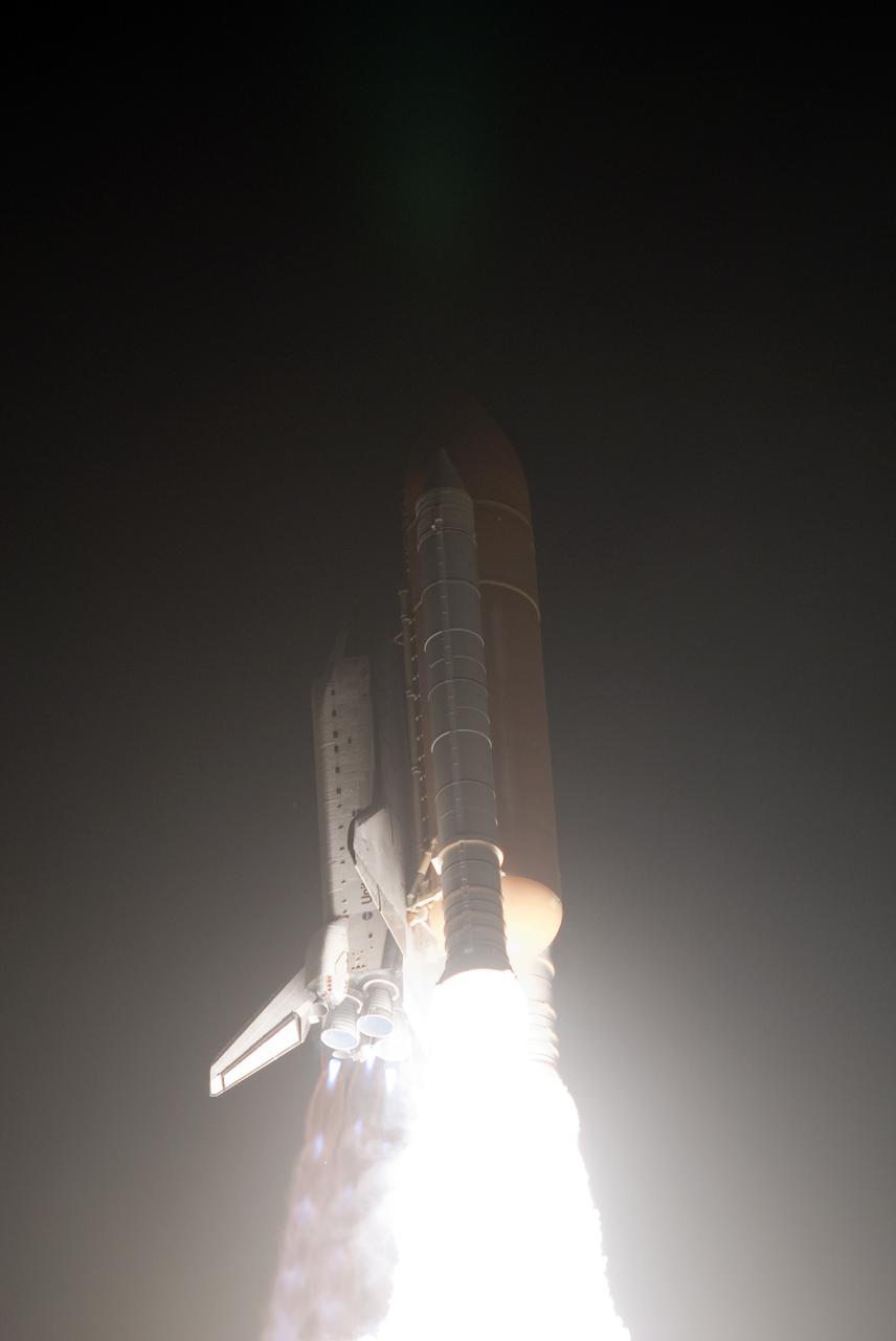 CAPE CANAVERAL, Fla. - In a blinding flash, space shuttle Endeavour races to orbit from Launch Pad 39A at NASA's Kennedy Space Center in Florida. Launch of the STS-130 mission to the International Space Station was at 4:14 a.m. EST. This was the second launch attempt for space shuttle Endeavour's STS-130 crew and the final scheduled space shuttle night launch. The first attempt on Feb. 7 was scrubbed due to unfavorable weather. The primary payload for the STS-130 mission to the International Space Station is the Tranquility node, a pressurized module that will provide additional room for crew members and many of the station's life support and environmental control systems. Attached to one end of Tranquility is a cupola, a unique work area with six windows on its sides and one on top. The cupola resembles a circular bay window and will provide a vastly improved view of the station's exterior. The multi-directional view will allow the crew to monitor spacewalks and docking operations, as well as provide a spectacular view of Earth and other celestial objects. The module was built in Turin, Italy, by Thales Alenia Space for the European Space Agency. For information on the STS-130 mission and crew, visit http:__www.nasa.gov_mission_pages_shuttle_shuttlemissions_sts130_index.html. Photo credit: NASA_Michael Gayle and Rusty Backer
