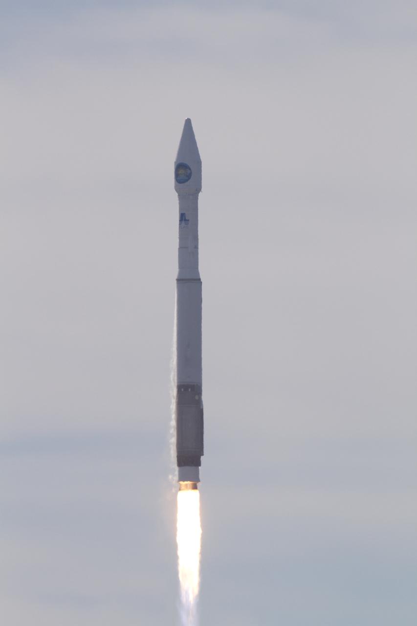 CAPE CANAVERAL, Fla. – NASA's Solar Dynamics Observatory begins its climb to orbit from Launch Complex 41 on Cape Canaveral Air Force Station at 10:23 a.m. EST Feb. 11 atop a United Launch Alliance Atlas V rocket. This is the 100th launch of a commercial Atlas_Centaur rocket. The observatory, known as SDO, is the first mission in NASA's Living With a Star Program and is designed to study the causes of solar variability and its impacts on Earth. The spacecraft's long-term measurements will give solar scientists in-depth information to help characterize the interior of the Sun, the Sun's magnetic field, the hot plasma of the solar corona, and the density of radiation that creates the ionosphere of the planets. The information will be used to create better forecasts of space weather needed to protect the aircraft, satellites and astronauts living and working in space. For information on SDO, visit http:__www.nasa.gov_sdo. Photo credit: NASA_Kenny Allen and Rusty Backer