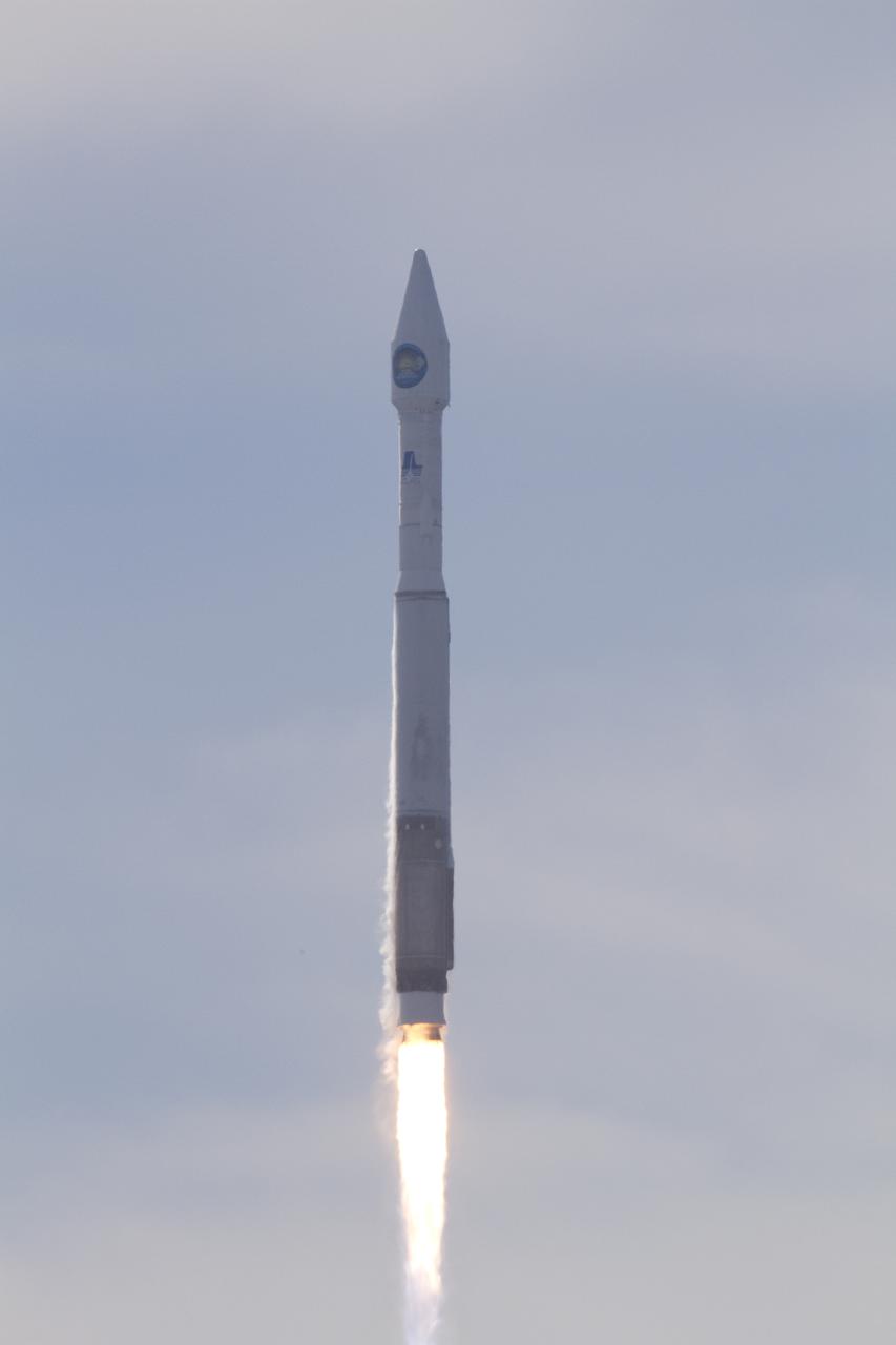 CAPE CANAVERAL, Fla. – A United Launch Alliance Atlas V rocket carrying NASA's Solar Dynamics Observatory climbs to orbit on a crisp Florida morning. Liftoff from Launch Complex 41 on Cape Canaveral Air Force Station was at 10:23 a.m. EST Feb. 11. This is the 100th launch of a commercial Atlas_Centaur rocket. The observatory, known as SDO, is the first mission in NASA's Living With a Star Program and is designed to study the causes of solar variability and its impacts on Earth. The spacecraft's long-term measurements will give solar scientists in-depth information to help characterize the interior of the Sun, the Sun's magnetic field, the hot plasma of the solar corona, and the density of radiation that creates the ionosphere of the planets. The information will be used to create better forecasts of space weather needed to protect the aircraft, satellites and astronauts living and working in space. For information on SDO, visit http:__www.nasa.gov_sdo. Photo credit: NASA_Kenny Allen and Rusty Backer