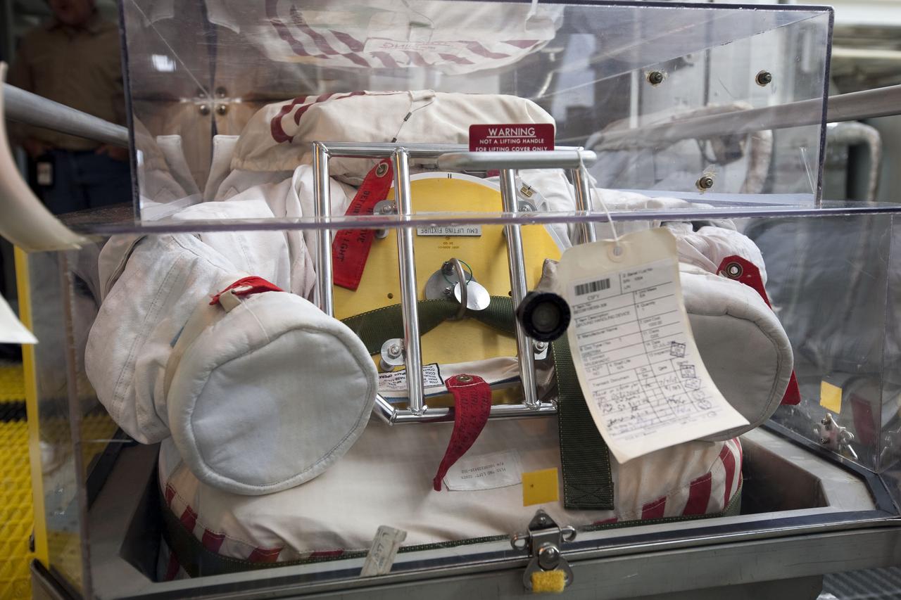 STS-131 EVA SUITS STOWED IN DISCOVERY