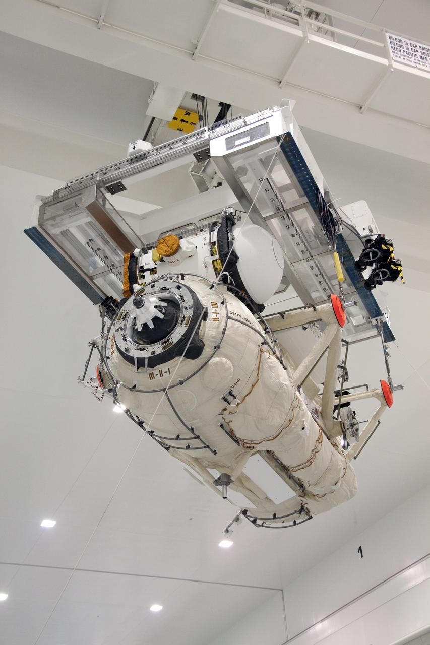 STS-132 MINI RESEARCH MODULE-1 INSTALL TO CANISTER