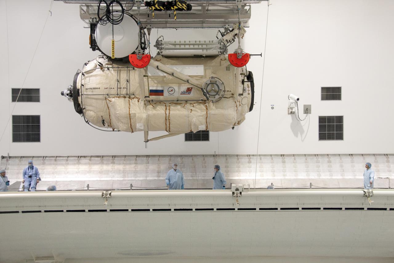 STS-132 MINI RESEARCH MODULE-1 INSTALL TO CANISTER