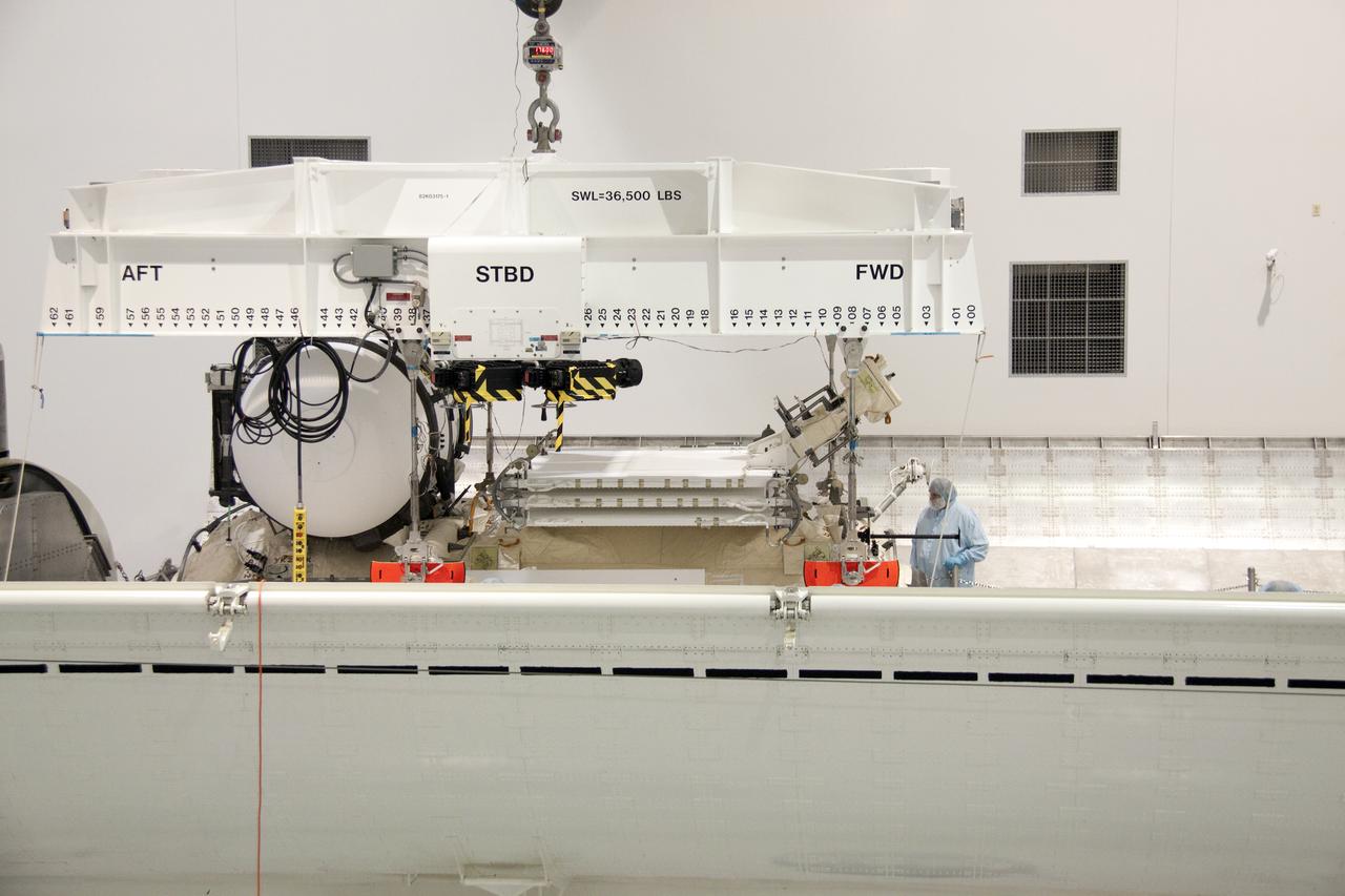 STS-132 MINI RESEARCH MODULE-1 INSTALL TO CANISTER