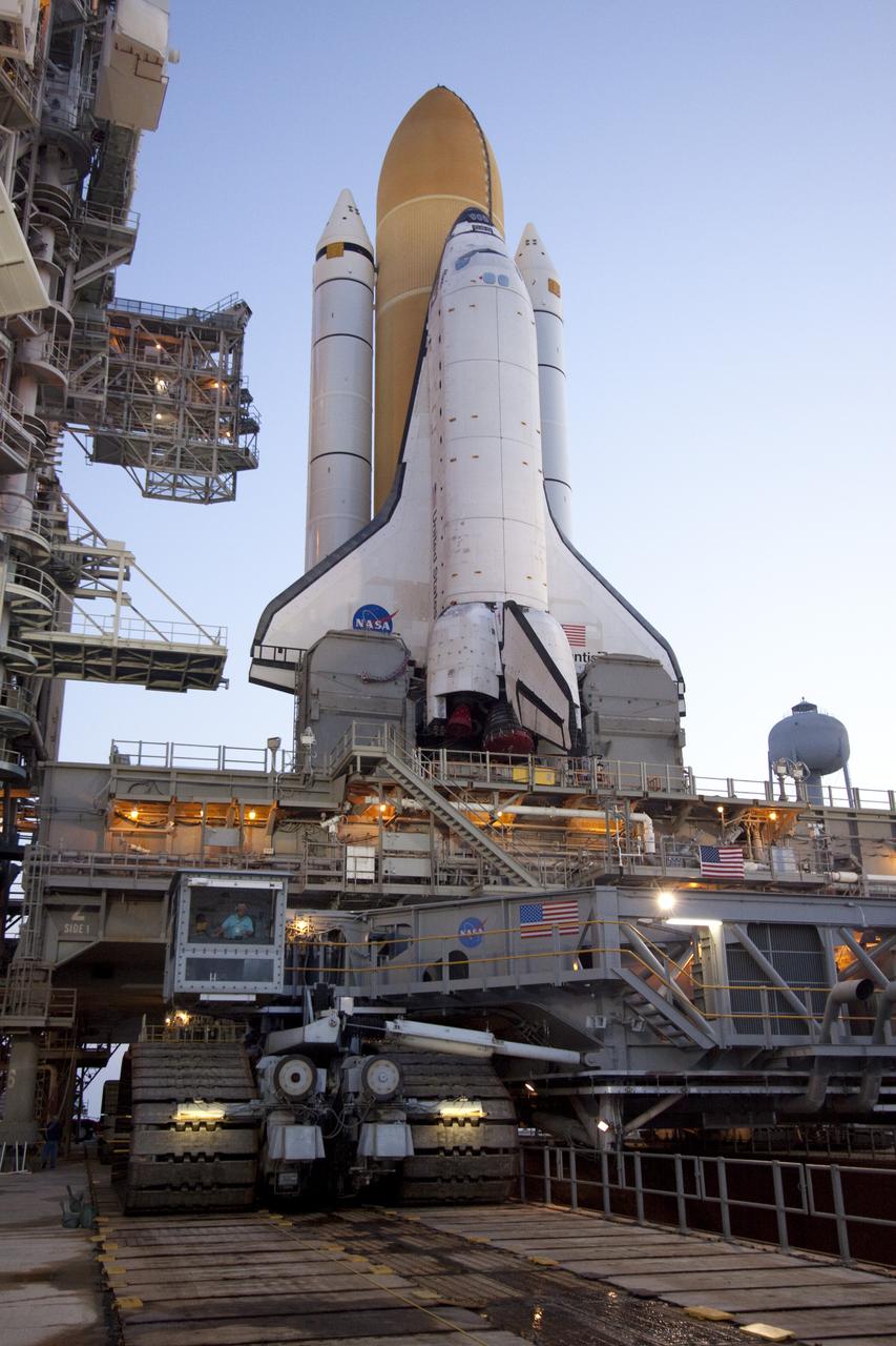 STS-132 ATLANTIS ON PAD 39A AT SUNRISE AFTER HARDDOWN