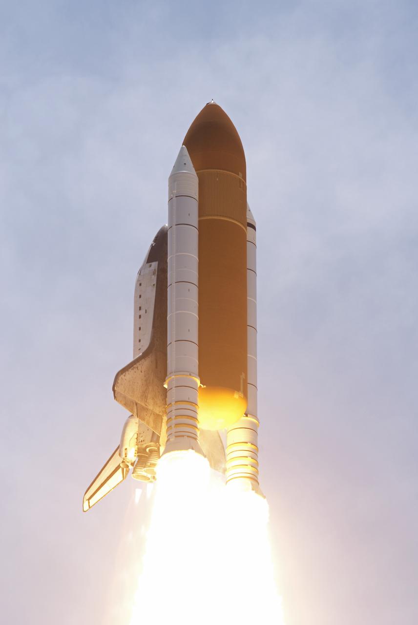 CAPE CANAVERAL, Fla. - Space shuttle Atlantis' twin solid rocket boosters propel to launch the spacecraft off NASA Kennedy Space Center's Launch Pad 39A and into orbit at 2:20 p.m. EDT on May 14. On board Atlantis, for its last planned flight, are six veteran NASA astronauts.  Atlantis' primary payload for the STS-132 mission is the Russian-built Mini Research Module-1, which will provide additional storage space and a new docking port for Russian Soyuz and Progress spacecraft aboard the International Space Station. STS-132 is the 132nd shuttle flight, the 32nd for Atlantis and the 34th shuttle mission dedicated to station assembly and maintenance. For more information on the STS-132 mission objectives, payload and crew, visit www.nasa.gov_mission_pages_shuttle_shuttlemissions_sts132_index.html. Photo credit: NASA_Rusty Backer and Michael Gayle