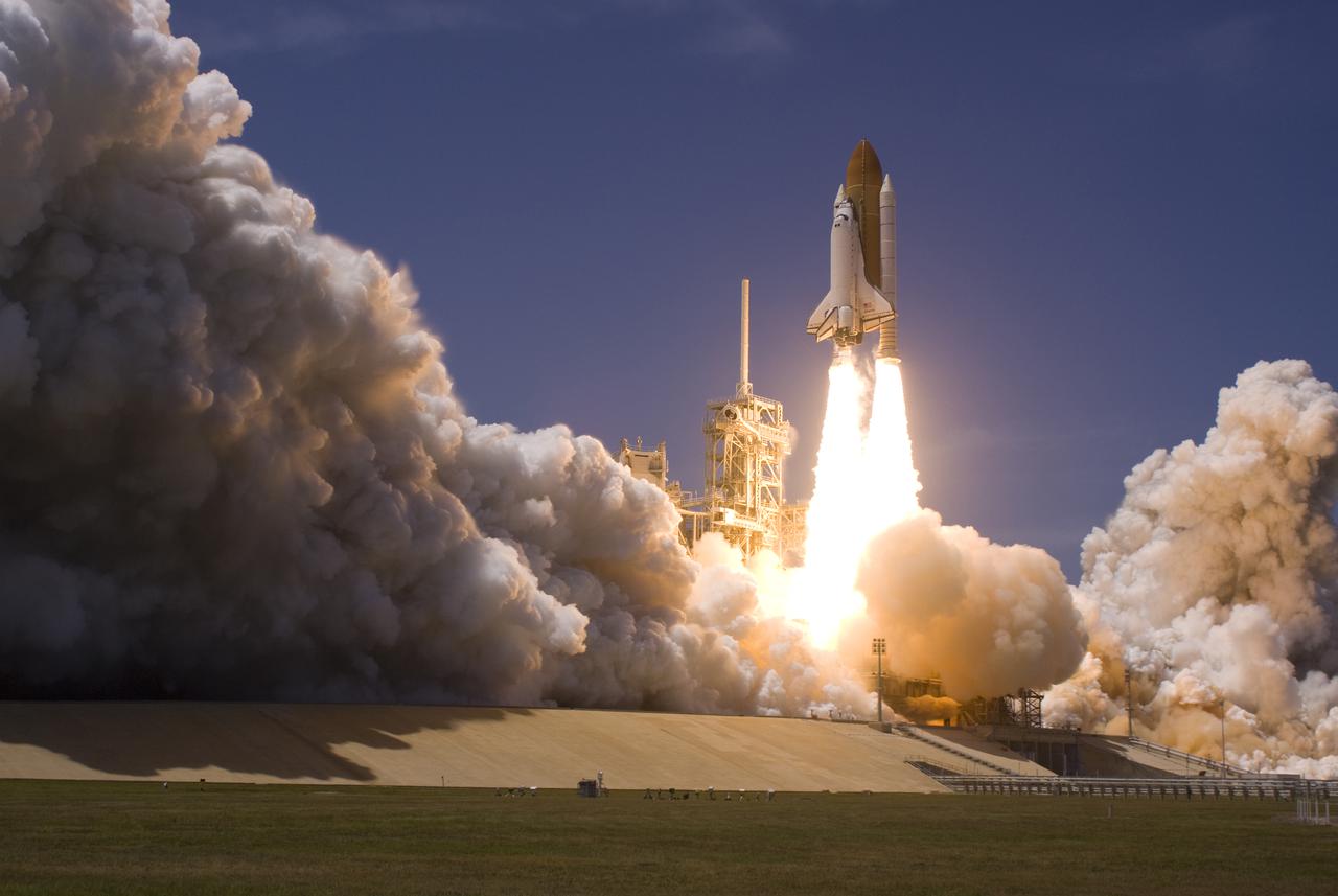 CAPE CANAVERAL, Fla. - At NASA's Kennedy Space Center in Florida, an exhaust plume forms under the mobile launcher platform on Launch Pad 39A as space shuttle Atlantis lifts off on the STS-132 mission to the International Space Station at 2:20 p.m. EDT on May 14.  STS-132 is the 132nd shuttle flight, the 32nd for Atlantis and the 34th shuttle mission dedicated to station assembly and maintenance. For more information on the STS-132 mission objectives, payload and crew, visit www.nasa.gov_mission_pages_shuttle_shuttlemissions_sts132_index.html. Photo courtesy of Scott Andrews