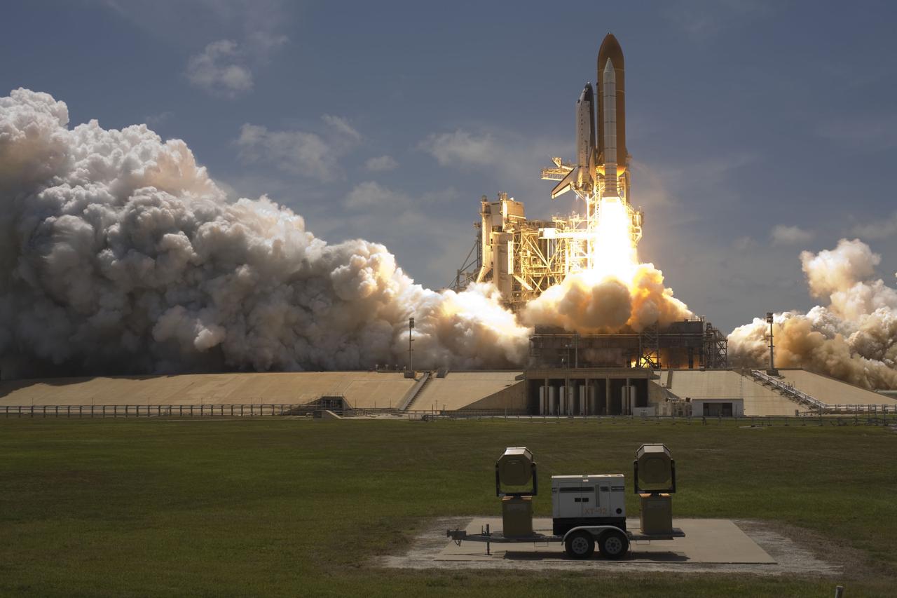 CAPE CANAVERAL, Fla. - Space shuttle Atlantis soars toward orbit from Florida's Space Coast, beginning the STS-132 mission to the International Space Station. The spacecraft took off from NASA Kennedy Space Center's Launch Pad 39A at 2:20 p.m. EDT on May 14.   STS-132 is the 132nd shuttle flight, the 32nd for Atlantis and the 34th shuttle mission dedicated to station assembly and maintenance. For more information on the STS-132 mission objectives, payload and crew, visit www.nasa.gov_mission_pages_shuttle_shuttlemissions_sts132_index.html. Photo courtesy of Scott Andrews