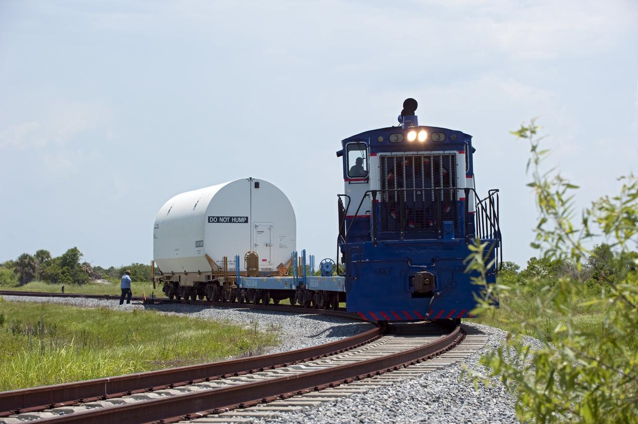STS-335 LAUNCH ON NEED - LAST SRB SEGMENTS ARRIVAL - SLF TRACKS