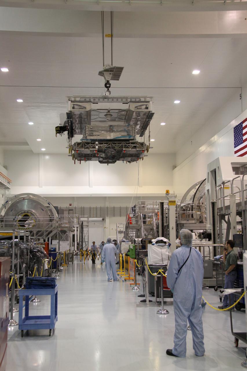 STS-133 Hoist of ELC-4 for Deck to Keel Mate