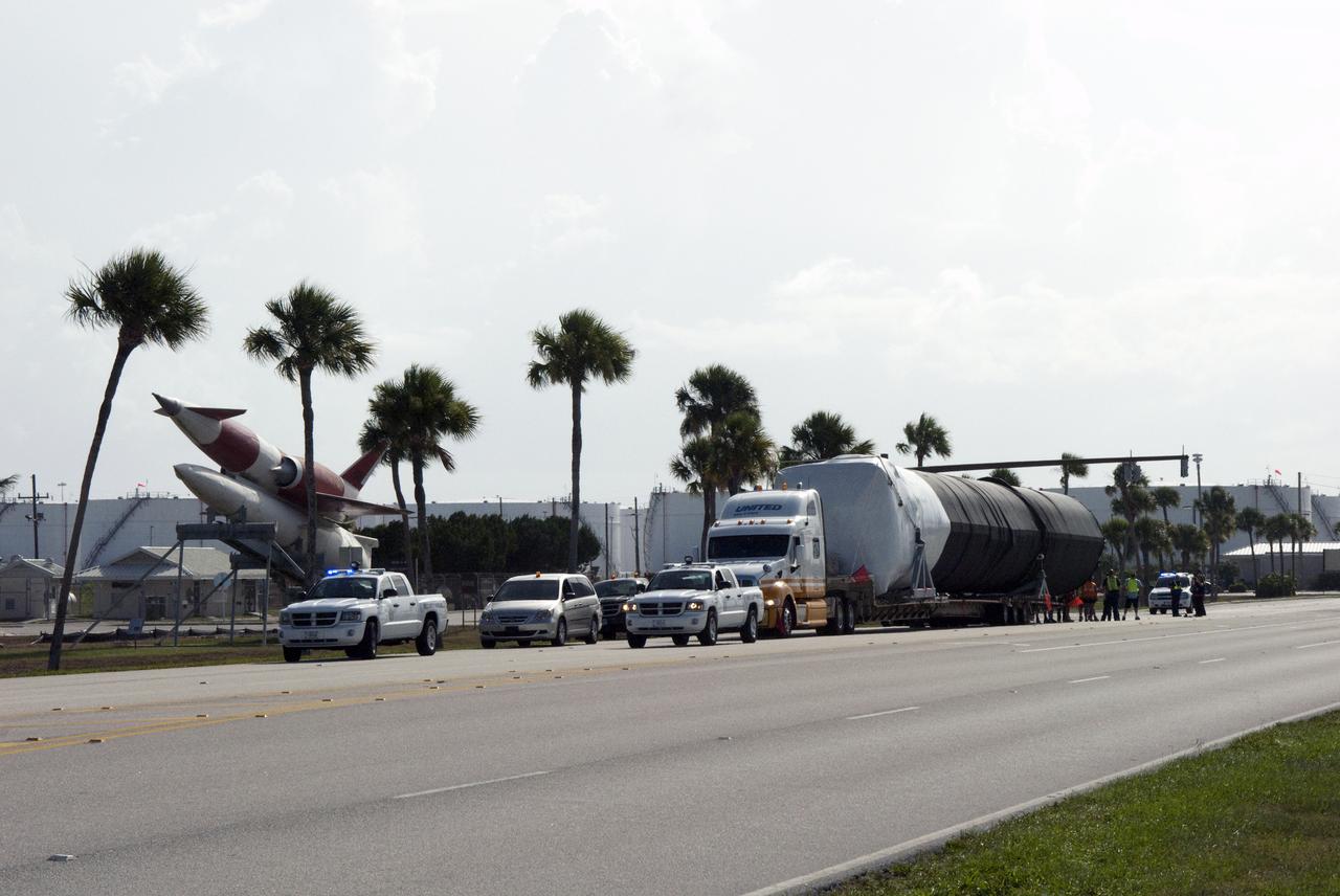 Space X 1st Stage Arrival at CCAFS Gate