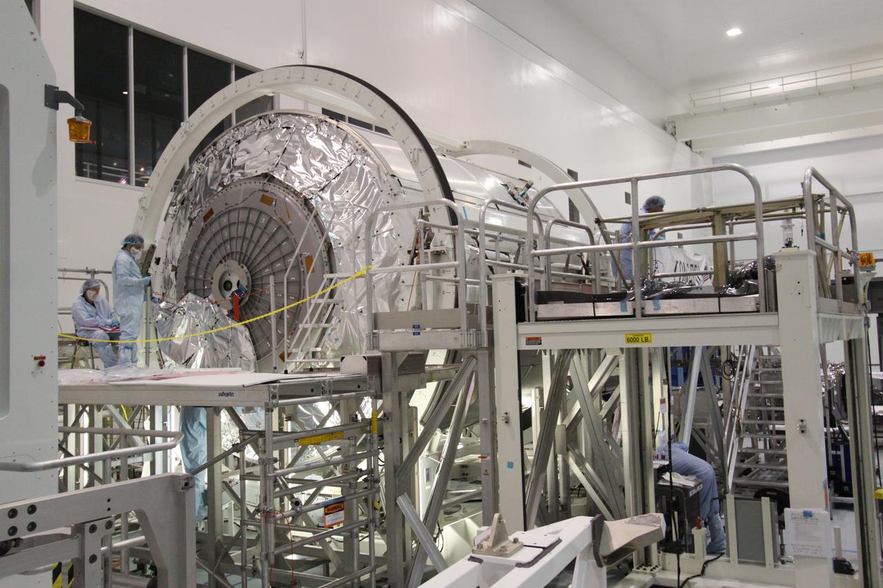 STS-133 PMM Insulation Blankets Installation