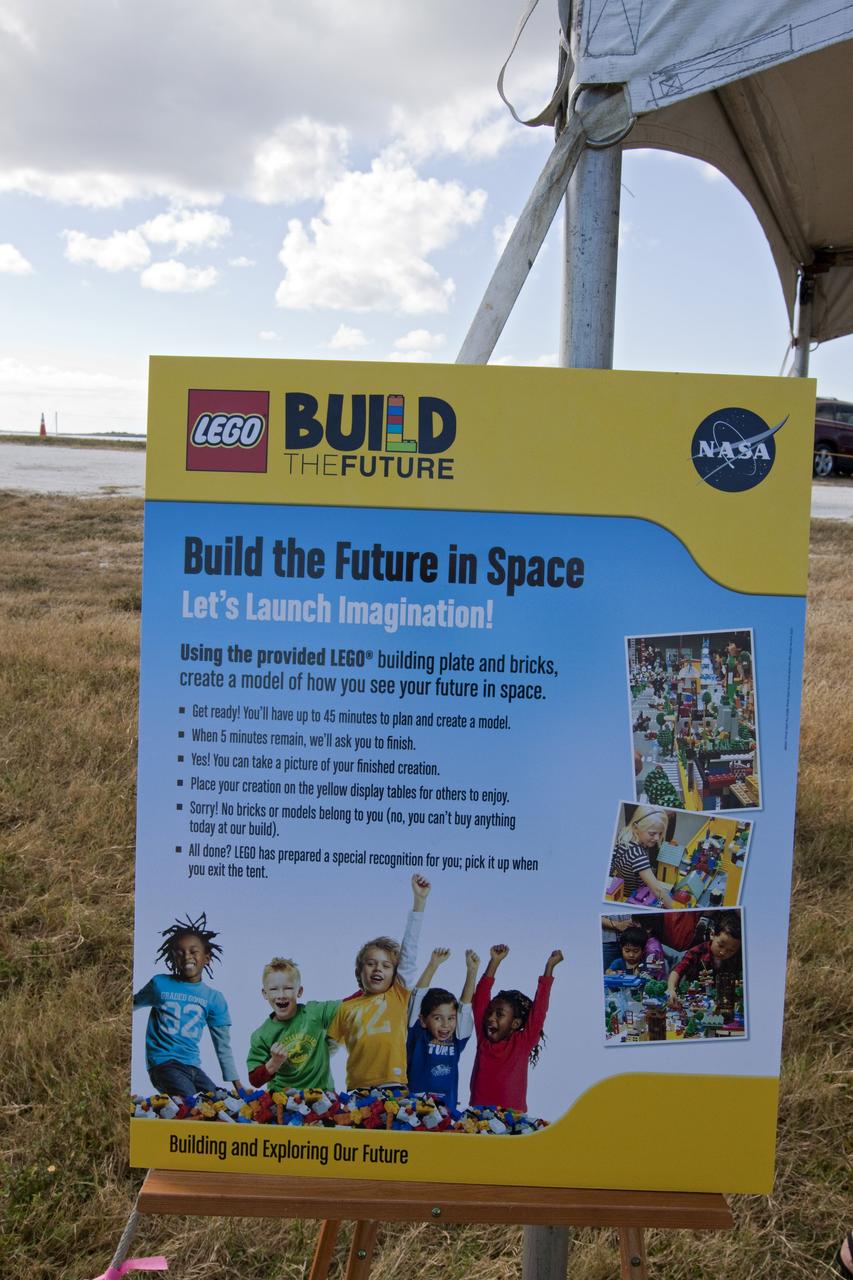 STS-133 LAUNCH L-1 LEGO EVENT FOR STUDENTS ON NASA CAUSEWAY
