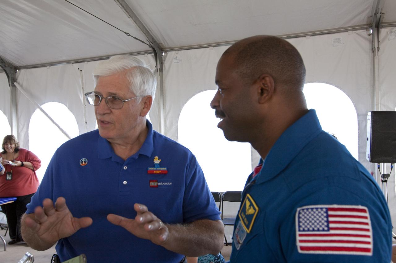 STS-133 LAUNCH L-1 LEGO EVENT FOR STUDENTS ON NASA CAUSEWAY