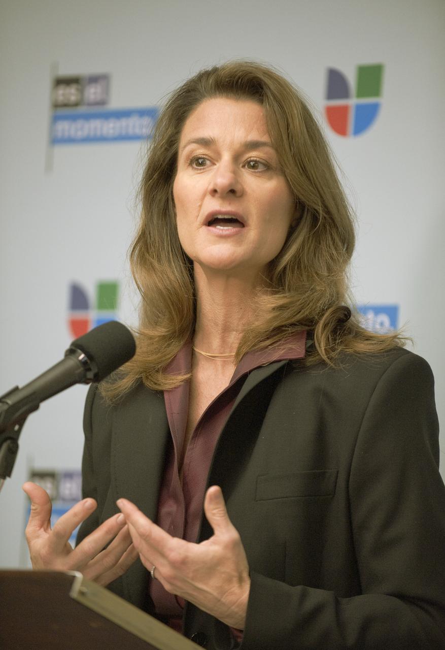 Melinda French Gates, of the Bill & Melinda Gates Foundation, speaks during an event at the National Press Club in Washington, Tuesday, Feb. 23, 2010. NASA is working with Univision Communications Inc. to develop a partnership in support of the Spanish-language media outlet's initiative to improve high school graduation rates, prepare Hispanic students for college, and encourage them to pursue careers in science, technology, engineering and mathematics, or STEM, disciplines. Photo Credit: (NASA/Bill Ingalls)