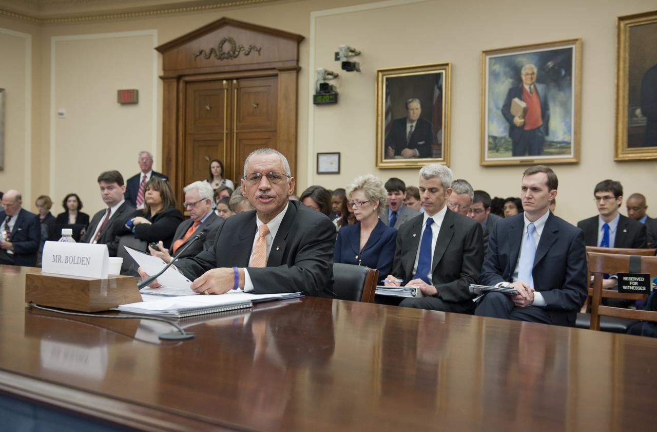 NASA Administrator Charles F. Bolden appears in front of the U.S. House of Representatives Committee on Science and Technology to discuss the President‚Äôs FY 2011 budget request, Thursday, Feb. 25, 2010, on Capitol Hill in Washington. Photo Credit: (NASA/Paul E. Alers)