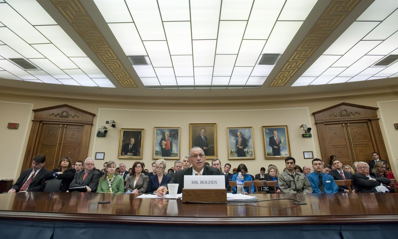 NASA Administrator Charles F. Bolden appears in front of the U.S. House of Representatives Committee on Science and Technology to discuss the President‚Äôs FY 2011 budget request, Thursday, Feb. 25, 2010, on Capitol Hill in Washington. Photo Credit: (NASA/Paul E. Alers)