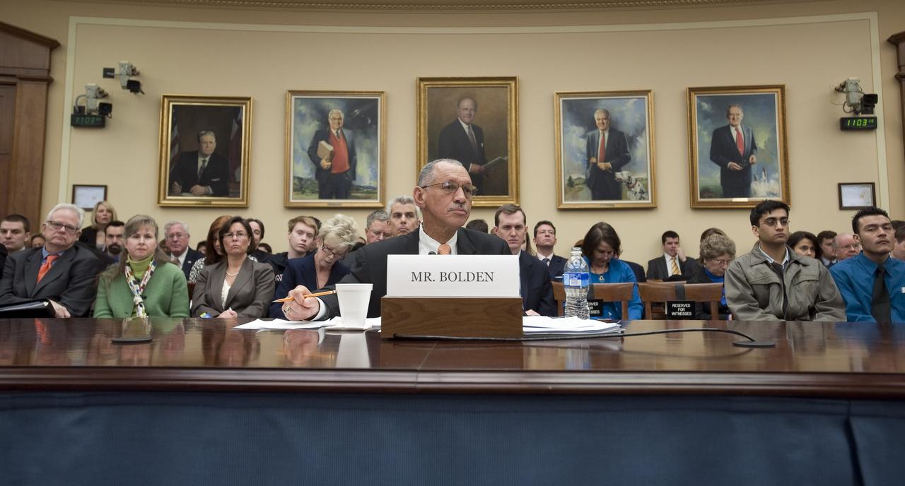 NASA Administrator Charles F. Bolden appears in front of the U.S. House of Representatives Committee on Science and Technology to discuss the President‚Äôs FY 2011 budget request, Thursday, Feb. 25, 2010, on Capitol Hill in Washington. Photo Credit: (NASA/Paul E. Alers)