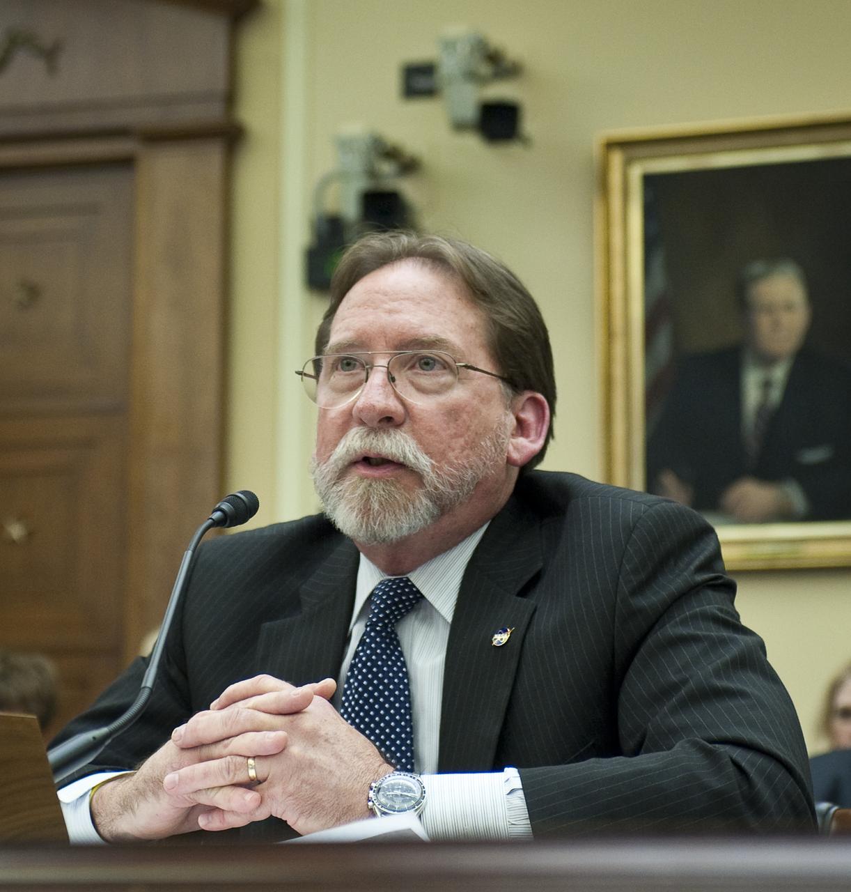 Douglas R. Cooke, NASA's Associate Administrator for Exploration Systems Mission Directorate (ESMD), appears before the U.S. House of Representatives' Committee on Science and Technology, Subcommittee on Space and Aeronautics to discuss proposed changes to NASA's exploration program on Wednesday, March 24, 2010, on Capitol Hill in Washington.  Photo Credit: (NASA/Carla Cioffi)