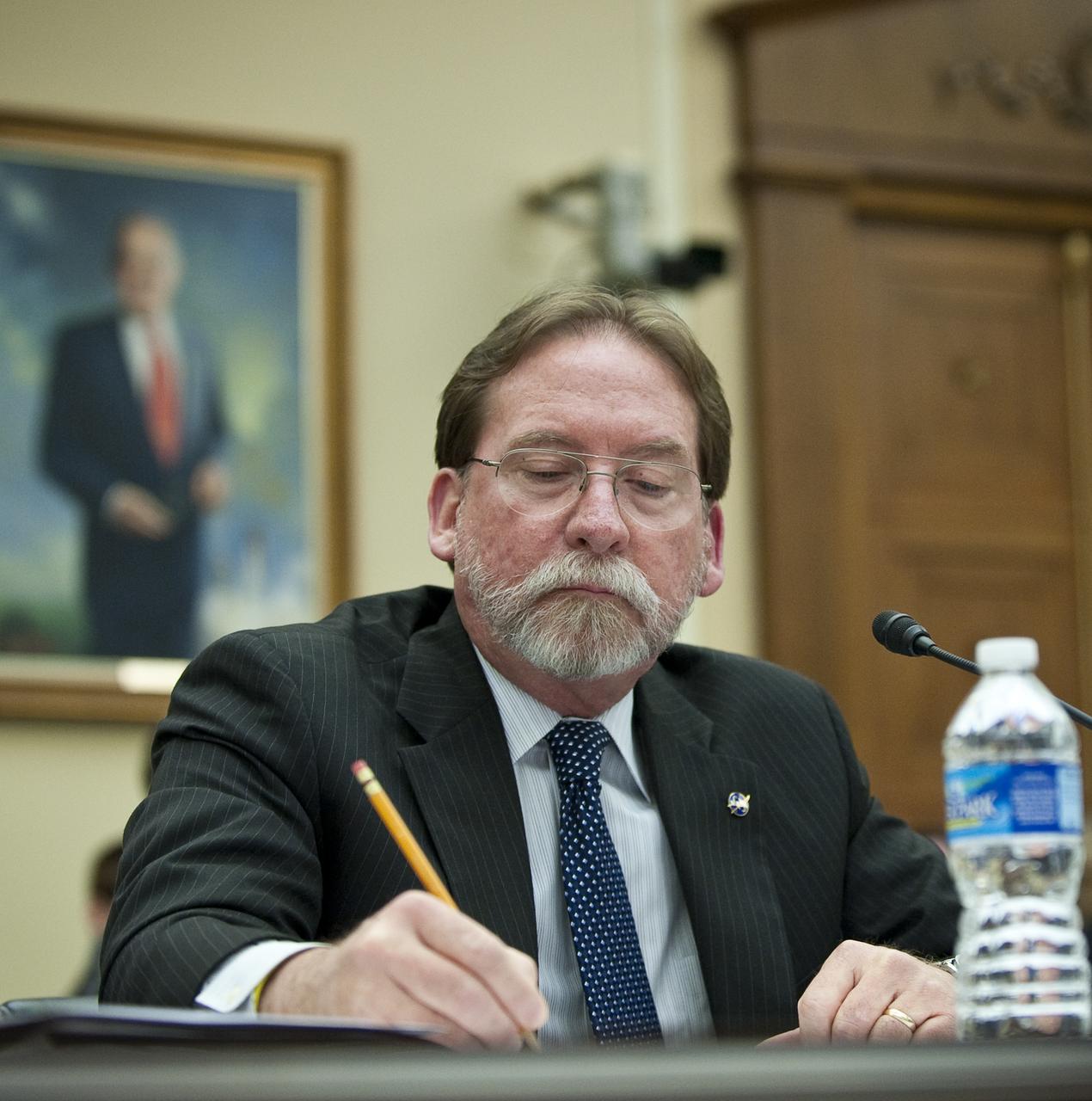 Douglas R. Cooke, NASA's Associate Administrator for Exploration Systems Mission Directorate (ESMD), appears before the U.S. House of Representatives' Committee on Science and Technology, Subcommittee on Space and Aeronautics to discuss proposed changes to NASA's exploration program on Wednesday, March 24, 2010, on Capitol Hill in Washington.  Photo Credit: (NASA/Carla Cioffi)