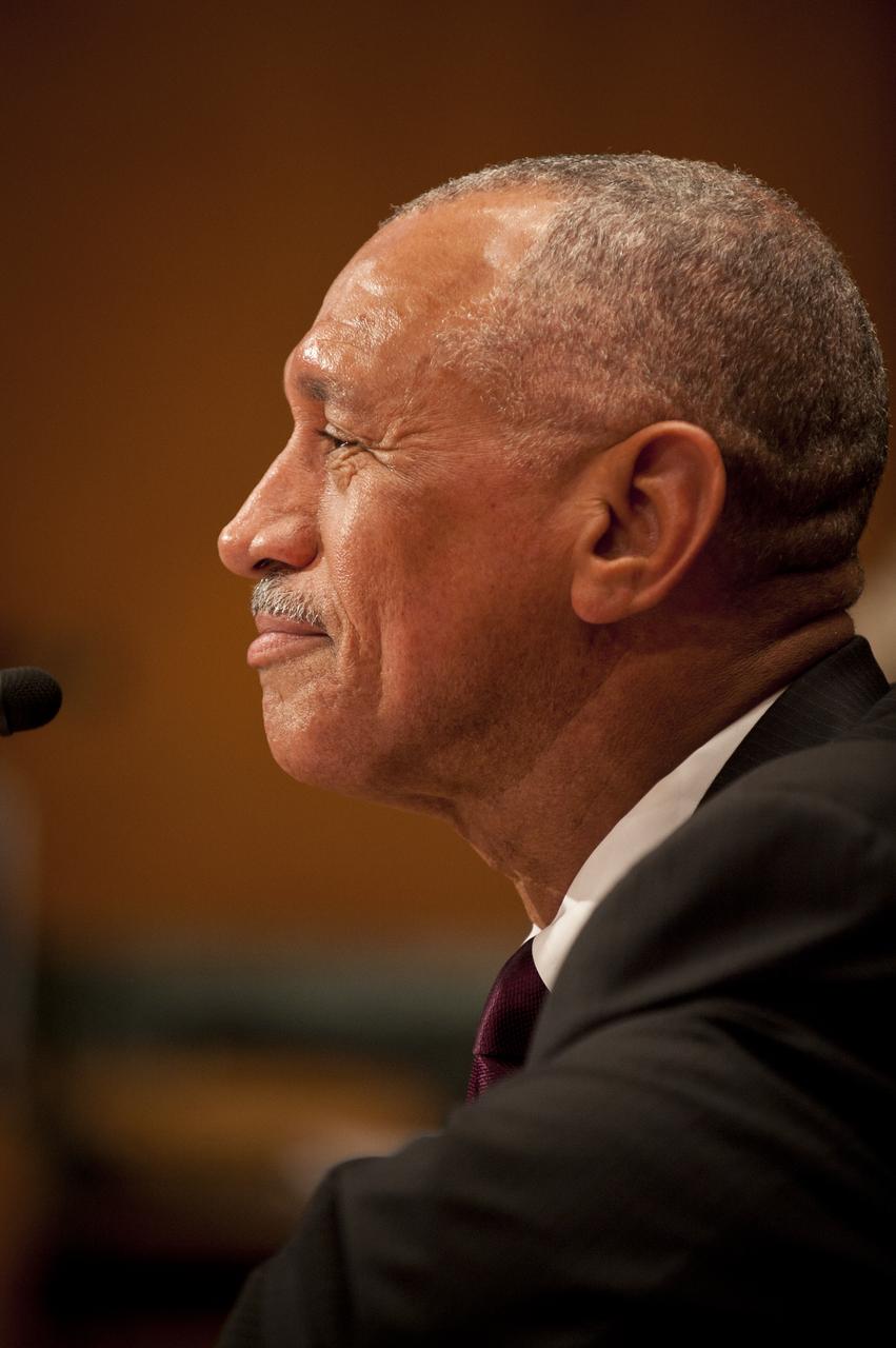 NASA Administrator Charles Bolden listens to questions during a Senate Subcommittee on Commerce, Justice, Science, and Related Agencies of the Appropriations Committee hearing concerning the FY 2011 NASA Budget, Thursday, April 22, 2010 at the Dirksen Senate Office Building in Washington. Photo Credit: (NASA/Bill Ingalls)