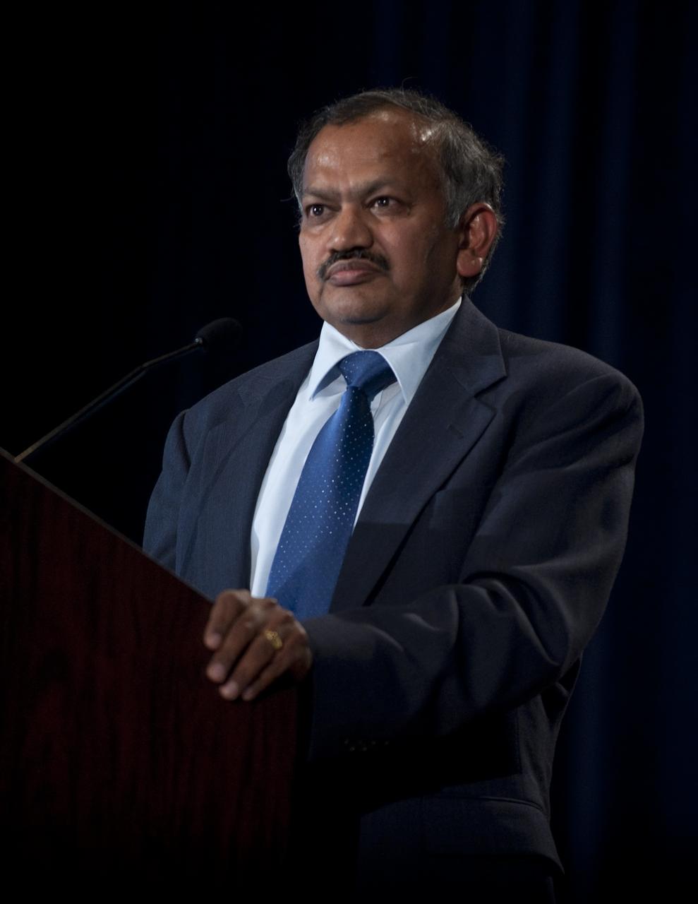 NASA's Program Executive for Flight Opportunities Program L.K. Kubendran speaks during the NASA New Space Technology Industry Forum being held at the University of Maryland in College Park on Tuesday, July 13, 2010.  During the two-day event, speakers are focusing on the president's fiscal year 2011 budget request for NASA's new Space Technology Program. Representatives from industry, academia and the federal government are in attendance to discuss strategy, development and implementation of NASA's proposed new technology-enabled exploration.  Photo Credit: (NASA/Bill Ingalls)