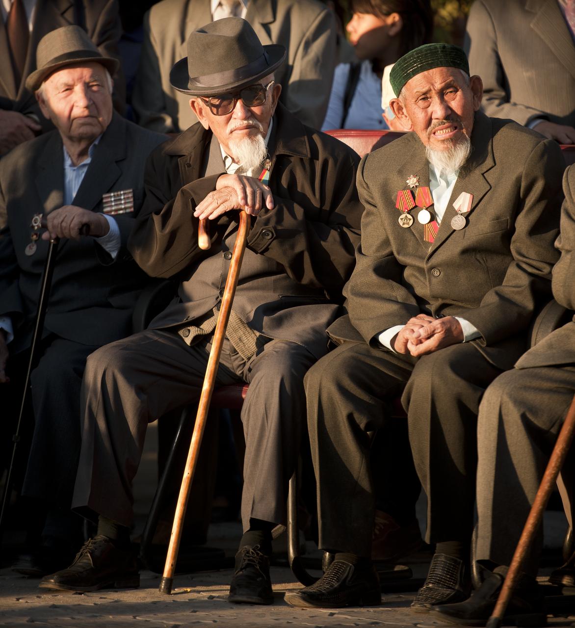 Distinguished guests look on during a ceremony in which NASA Astronaut Peggy Whitson, and Russian Cosmonauts Valery Korzun and Gennady Padalka were recognized for their achievements in space flight on Thursday, Sept. 23, 2010 in Jhezkazgan, Kazakhstan.  Whitson, Korzun and Padalka were in Jhezkazgan in preparation for the Expedition 24 Soyuz TMA-18 spacecraft landing.  Photo Credit: (NASA/Bill Ingalls)