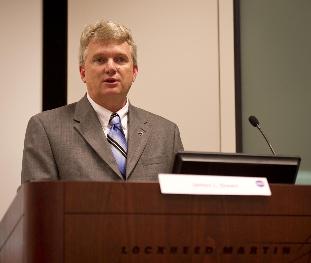 Stephen Price from Lockheed Martin Space Systems Company kicks off the ‚Äö√Ñ√∫Seeking Signs of Life‚Äö√Ñ√π Symposium, celebrating 50 Years of Exobiology and Astrobiology at NASA, Thursday, Oct. 14, 2010, at the Lockheed Martin Global Vision Center in Arlington, Va.  NASA has been researching life in the universe since 1959, asking three fundamental questions:  "How does life begin and evolve?"‚ "Is there life beyond Earth and, if so, how can we detect it?"  and "What is the future of life on Earth and in the universe?"  Photo Credit: (NASA/Bill Ingalls)