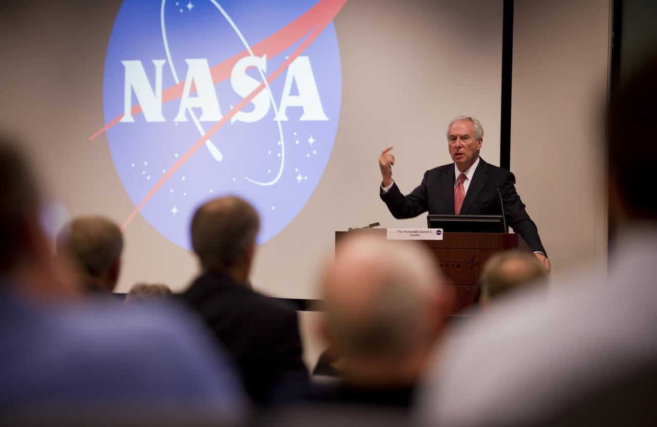 Dan Goldin, NASA's longest serving Administrator from 1992-2001 speaks during the "Seeking Signs of Life" Symposium, celebrating 50 Years of Exobiology and Astrobiology at NASA, Thursday, Oct. 14, 2010, at the Lockheed Martin Global Vision Center in Arlington, Va.  NASA has been researching life in the universe since 1959, asking three fundamental questions: ‚"How does life begin and evolve?"‚ "Is there life beyond Earth and, if so, how can we detect it?‚"  and "What is the future of life on Earth and in the universe?"  Photo Credit: (NASA/Bill Ingalls)