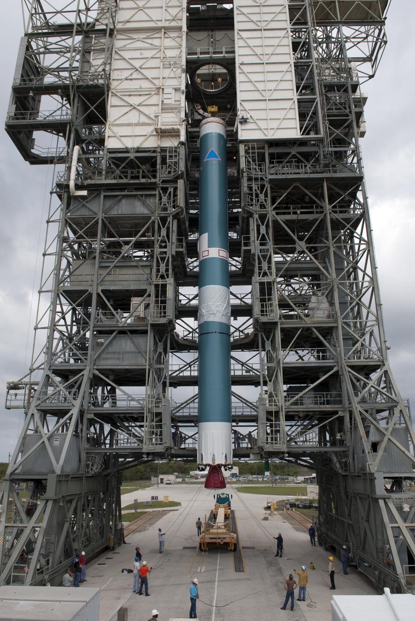 GRAIL - 1st Stage Booster Arrival & Erection