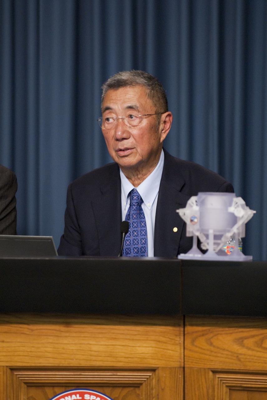 CAPE CANAVERAL, Fla. -- The International Space Station Science and Technology Briefing was held in the Press Site auditorium at NASA's Kennedy Space Center in Florida. Speaking to media about the Alpha Magnetic Spectrometer-2 (AMS) is Professor Sam Ting, AMS-2 principal investigator at the Massachusetts Institute of Technology. Endeavour and its crew will deliver the Express Logistics Carrier-3, Alpha Magnetic Spectrometer-2 (AMS), a high-pressure gas tank and additional spare parts for the Dextre robotic helper to the International Space Station. Launch is scheduled for April 29 at 3:47 p.m. EDT. This will be the final spaceflight for Endeavour. For more information visit, www.nasa.gov_mission_pages_shuttle_shuttlemissions_sts134_index.html. Photo credit: NASA_Kim Shiflett