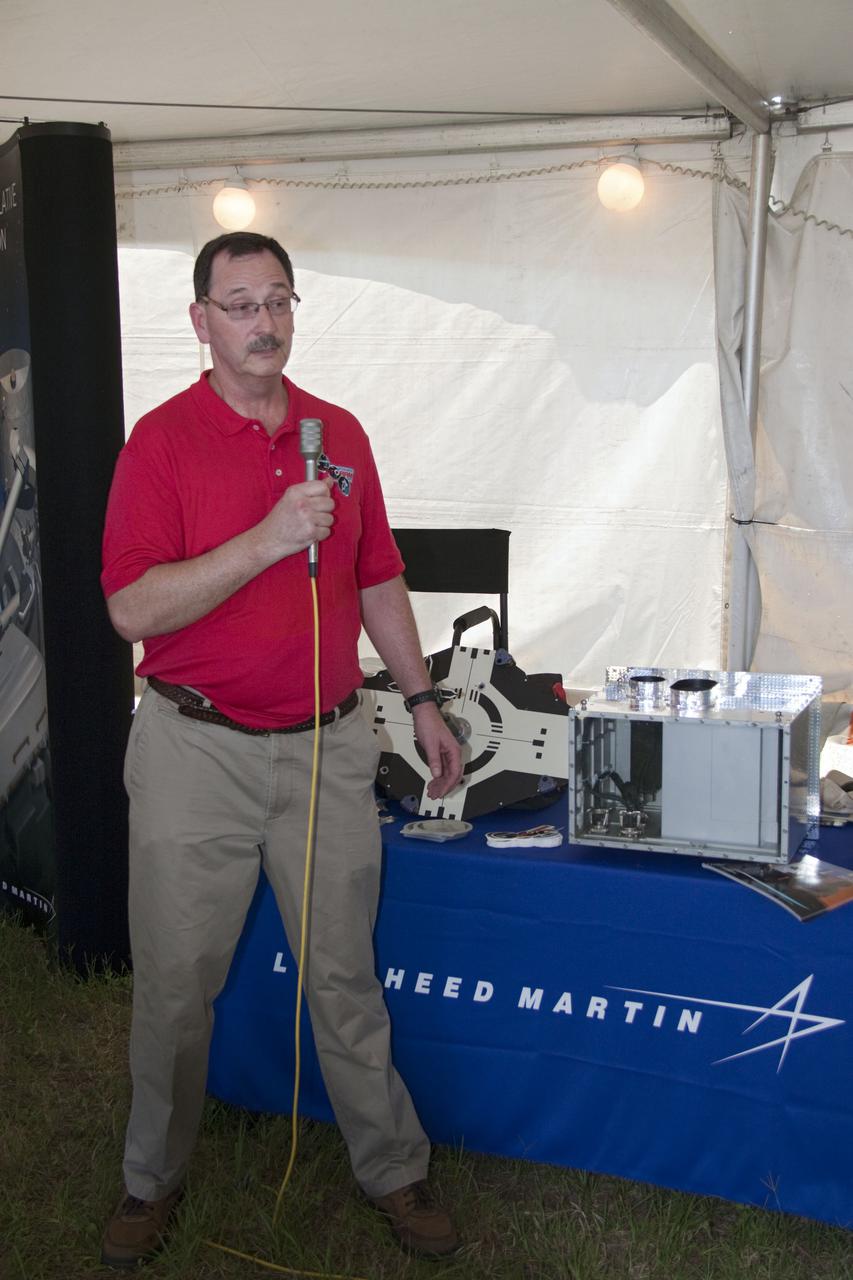 CAPE CANAVERAL, Fla. -- Frank Novak, project manager for the Sensor Test for Orion Relnav Risk Mitigation, or STORRM, at NASA's Langley Research Center in Hampton, Va., provides an overview of the flight test that space shuttle Endeavour will perform on the last on-orbit day of the STS-134 mission. The overview took place at NASA's Kennedy Space Center in Florida where Endeavour is awaiting liftoff. During the mission, Endeavour will fly a dedicated maneuver to simulate an Orion rendezvous trajectory, while two Orion sensors collect visual- and laser-based relative navigation data. This will provide an unprecedented in-flight test opportunity for America's next-generation exploration spacecraft. STS-134 also will deliver the Express Logistics Carrier-3, Alpha Magnetic Spectrometer-2 (AMS), a high-pressure gas tank and additional spare parts for the Dextre robotic helper to the space station. Endeavour was scheduled to launch at 3:47 p.m. on April 29, but that attempt was scrubbed for at least 72 hours while engineers assess an issue associated with the shuttle's Auxiliary Power Unit 1. STS-134 will be the final spaceflight for Endeavour. For more information visit, www.nasa.gov_mission_pages_shuttle_shuttlemissions_sts134_index.html. Photo credit: NASA_Jack Pfaller