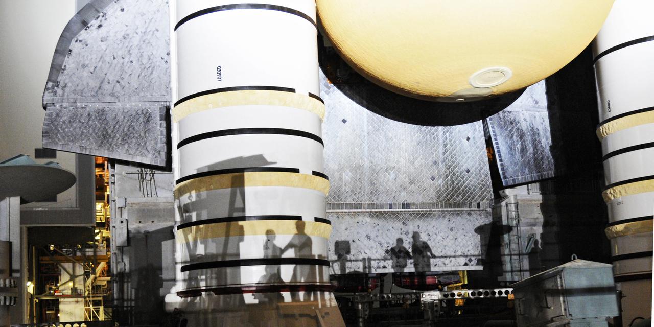 Space Shuttle Atlantis viewed from the Mobil Launch Platform (MLP) during it's final rollout to Launch Pad 39A at Kennedy Space Center, Cape Canaveral, Florida, USA 31 May 2011. Launch of Atlantis on the STS-135 mission to deliver supplies to the International Space Station is currently planned for no earlier than 08 July 2011. The STS-135 mission is  planned to last eight days and will be the final flight of the Space Shuttle program.