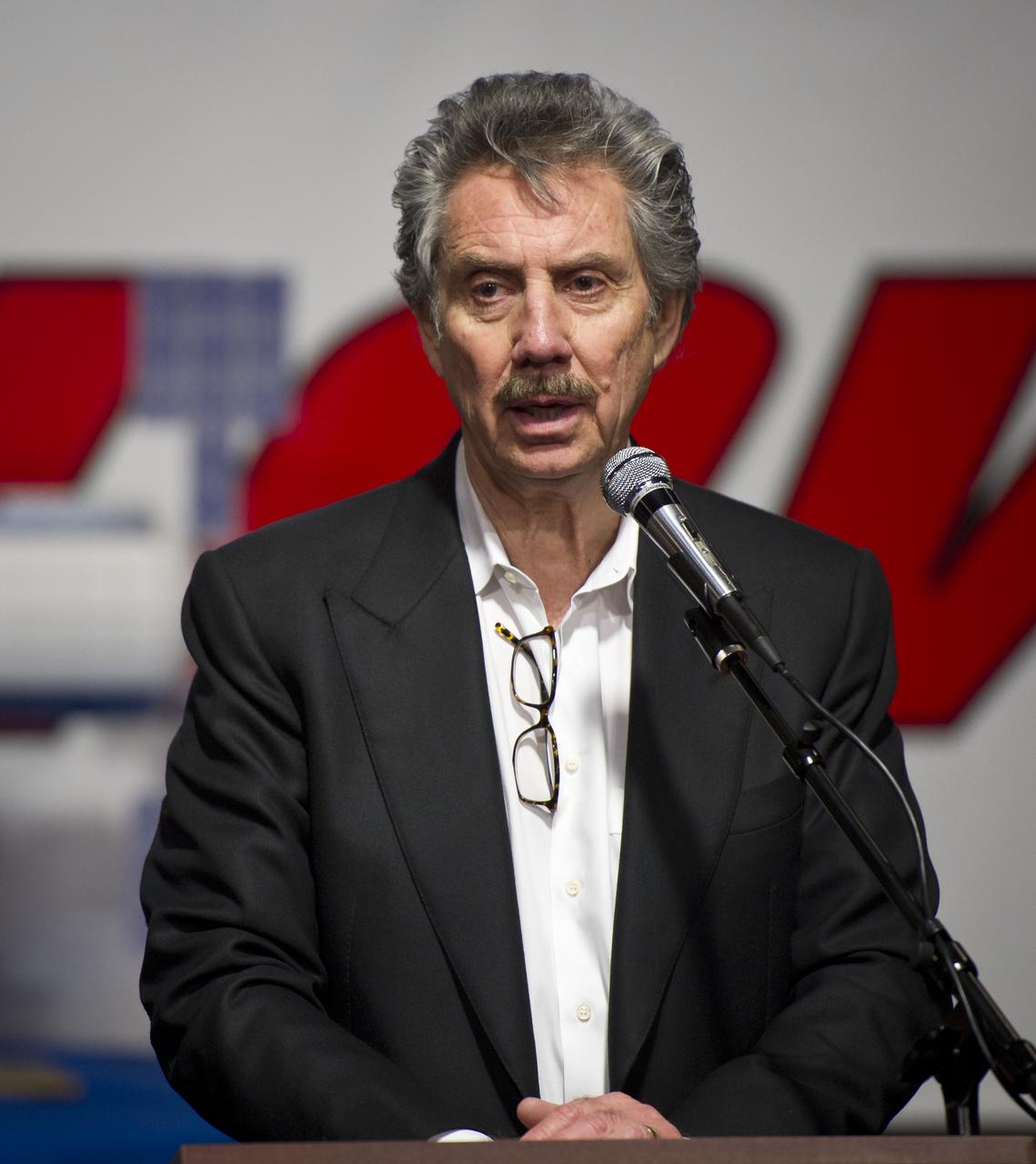 Bigelow Aerospace President Robert Bigelow talks during a press conference shortly after he and NASA Deputy Administrator Lori Garver toured the Bigelow Aerospace facilities on Friday, Feb. 4, 2011, in Las Vegas.  NASA has been discussing potential partnership opportunities with Bigelow for its inflatable habitat technologies as part of NASA's goal to develop innovative technologies to ensure that the U.S. remains competitive in future space endeavors. Photo Credit: (NASA/Bill Ingalls)