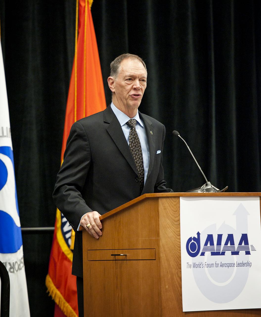 Randy Babbitt, Administrator of the Federal Aviation Administration gives opening remarks at the 14th Annual FAA Commercial Space Transportation Conference at the Washington Convention Center on Wednesday, Feb. 9, 2001.  Photo Credit: (NASA/Carla Cioffi)
