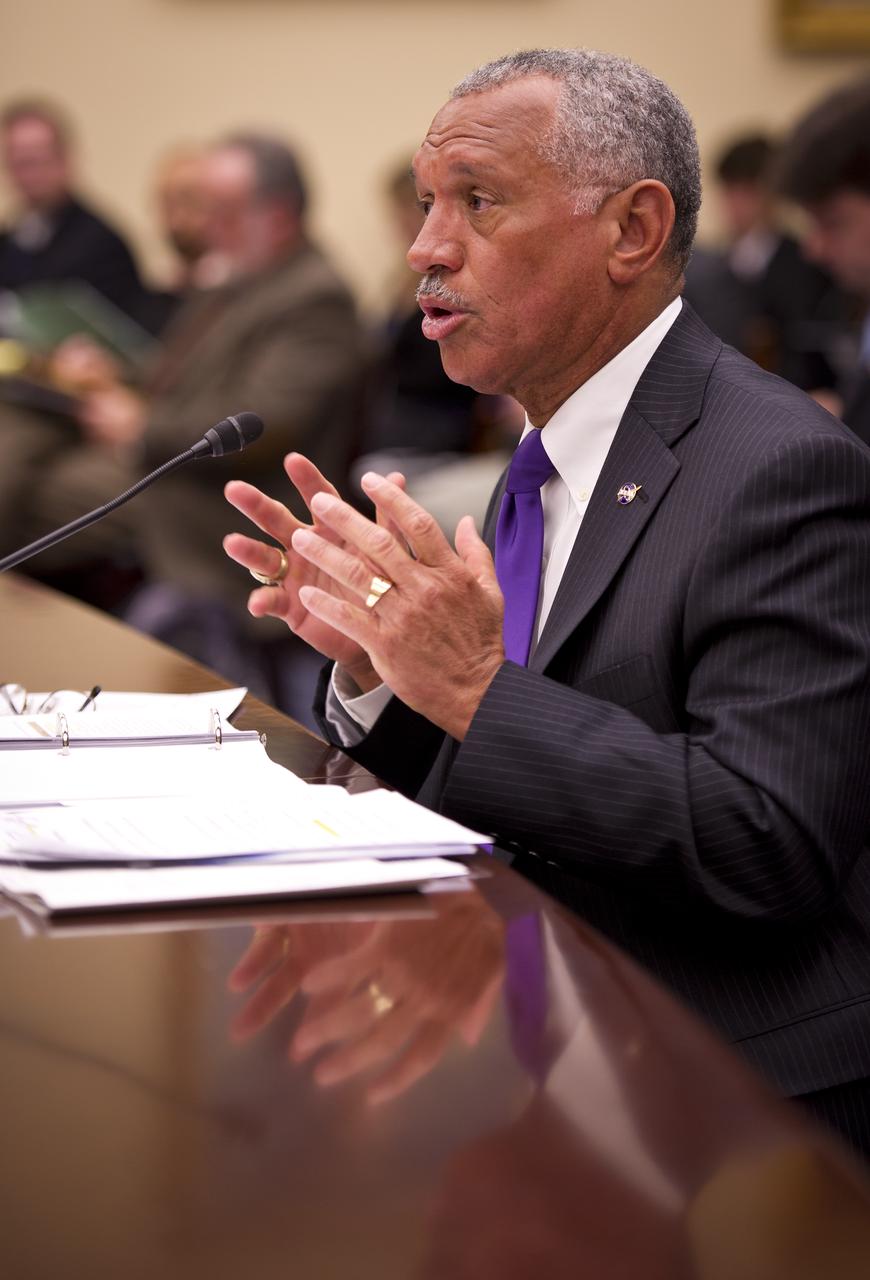 NASA Administrator Charles Bolden, testifies during a House Committee on Science, Space, and Technology budget hearing, Wednesday, March 2, 2011 in the Rayburn House Office Building on Capitol Hill in Washington.  Photo Credit: (NASA/Bill Ingalls)